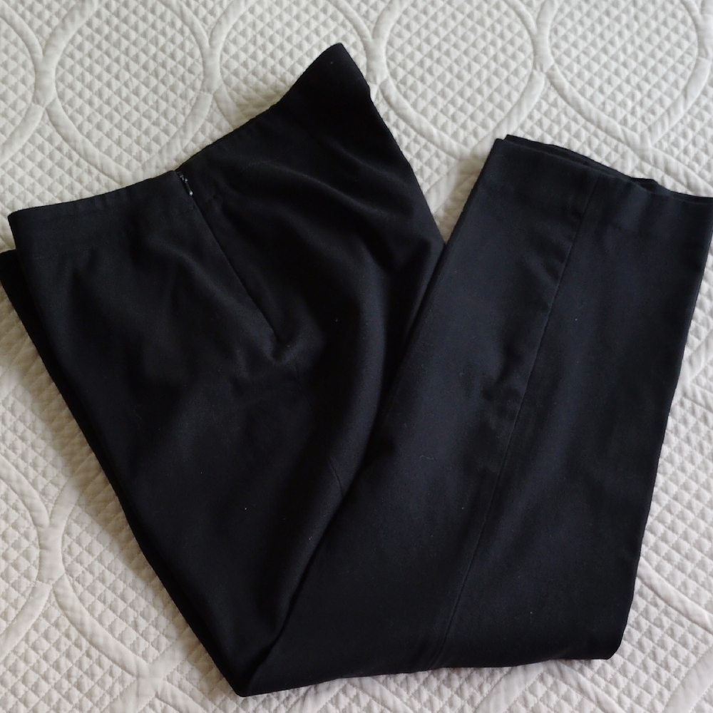 Talbots Black Classic Slim Flat Front Pants - 10P